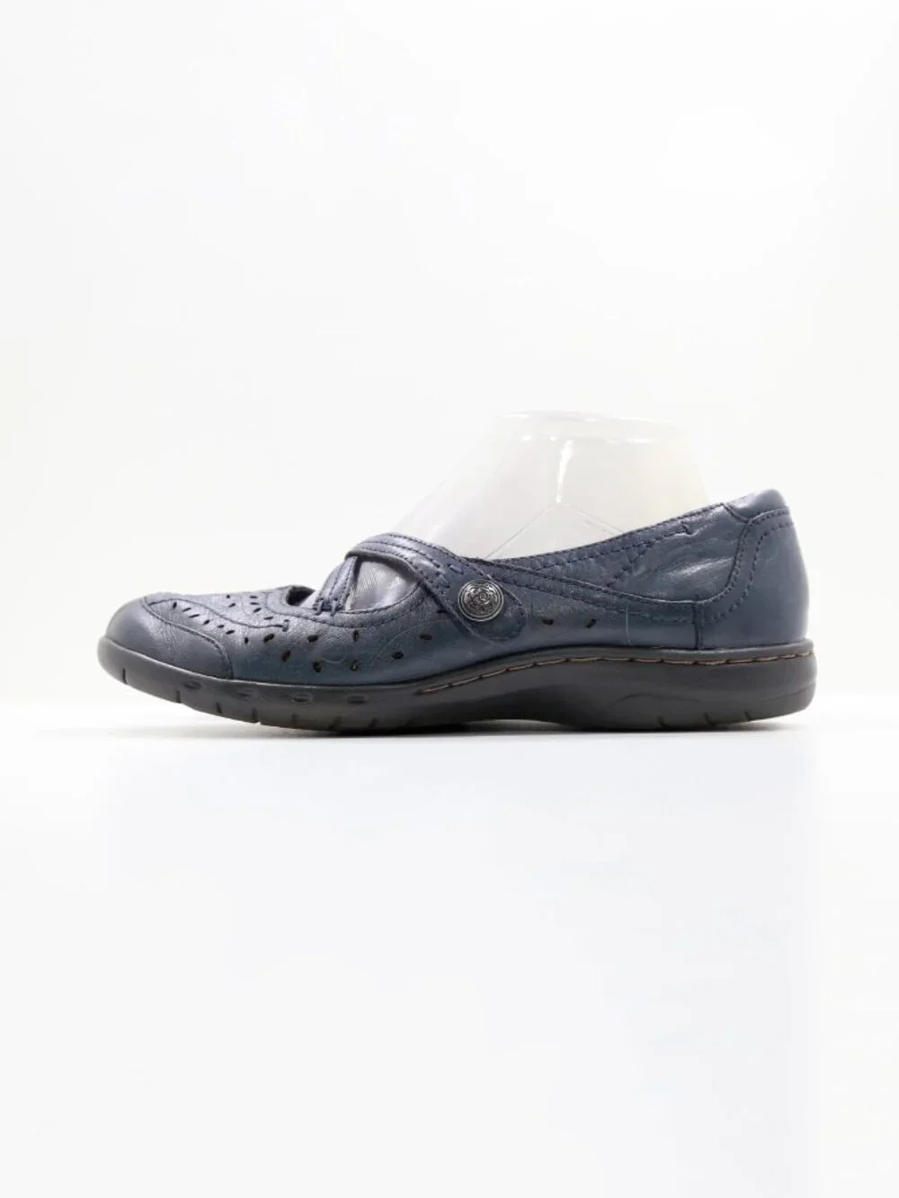 Cobb Hill Pearl Blue Leather Lightweight Mary Jane Flats - 8.5